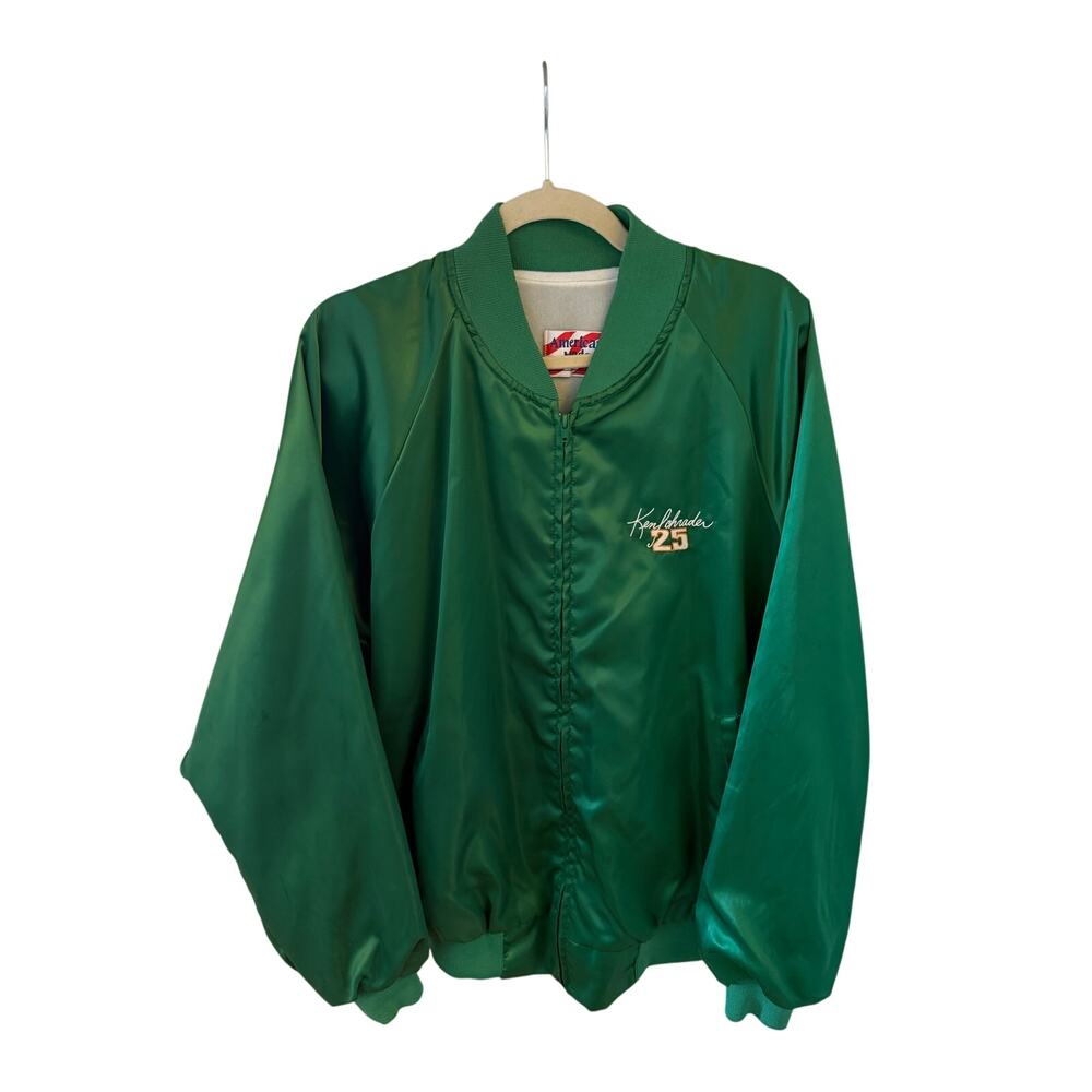 Vintage 1990’s Ken Schrader Green Nascar Racing Jacket sz XL